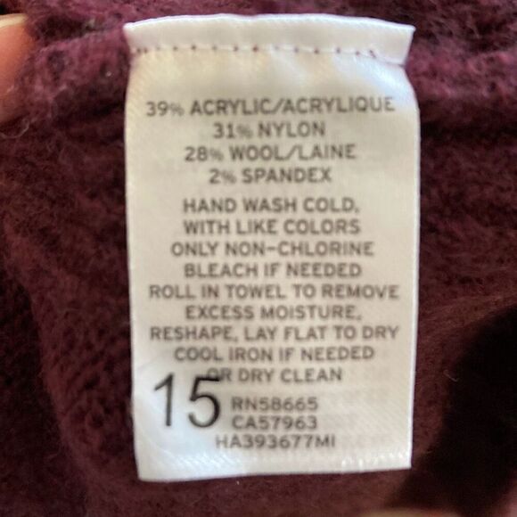 Halogen Burgundy Turtleneck Wool Blend Sweater Size Small (M1)‎ - Picture 5 of 10